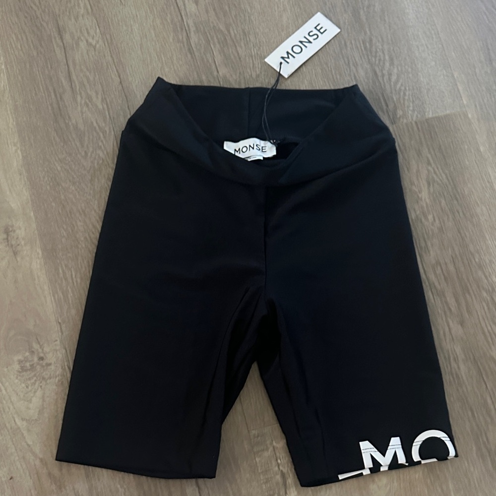 NEW MONSE Black Logo Shorts